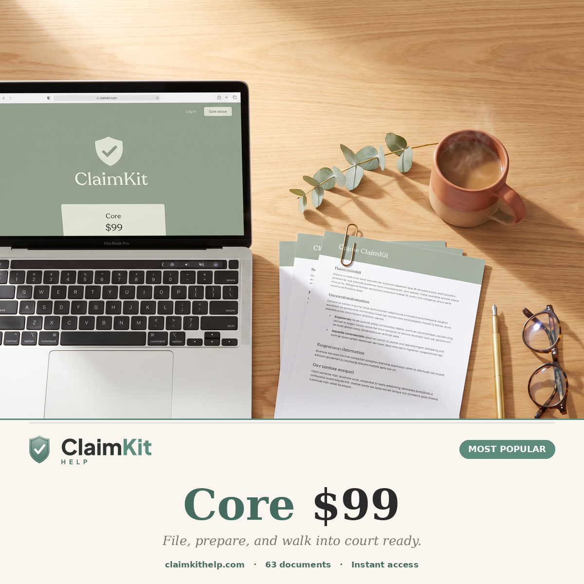 Core Pack: California Small Claims Filing & Court Day Toolkit