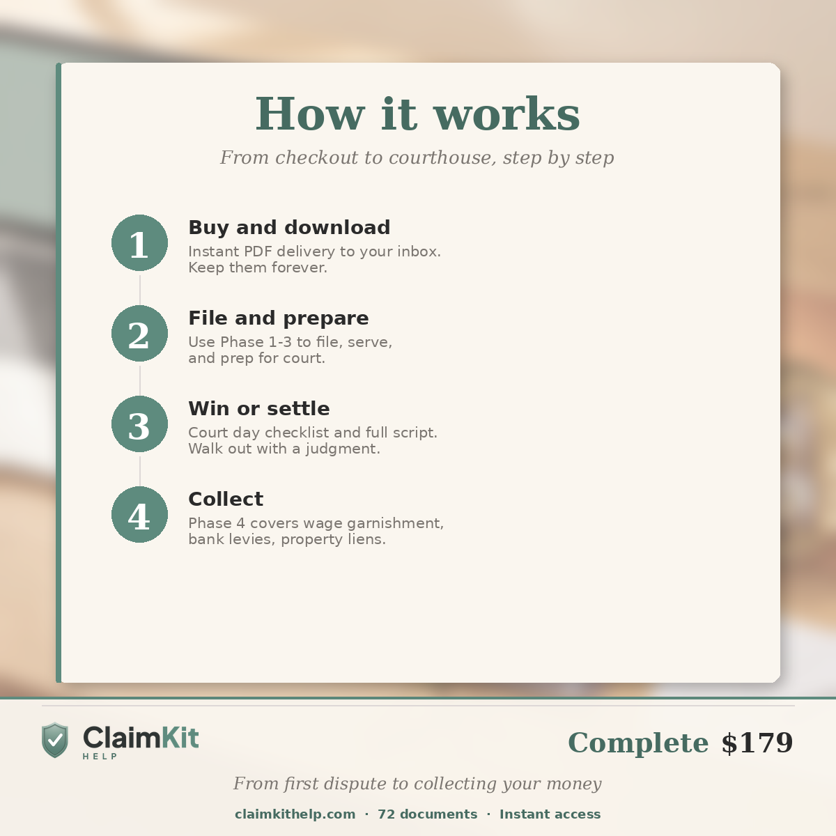 Complete Pack: California Small Claims Filing, Court and Collection Toolkit