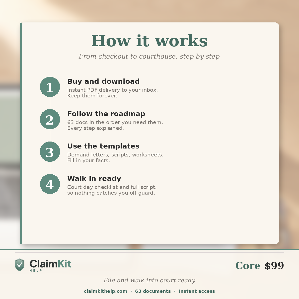 Core Pack: California Small Claims Filing & Court Day Toolkit