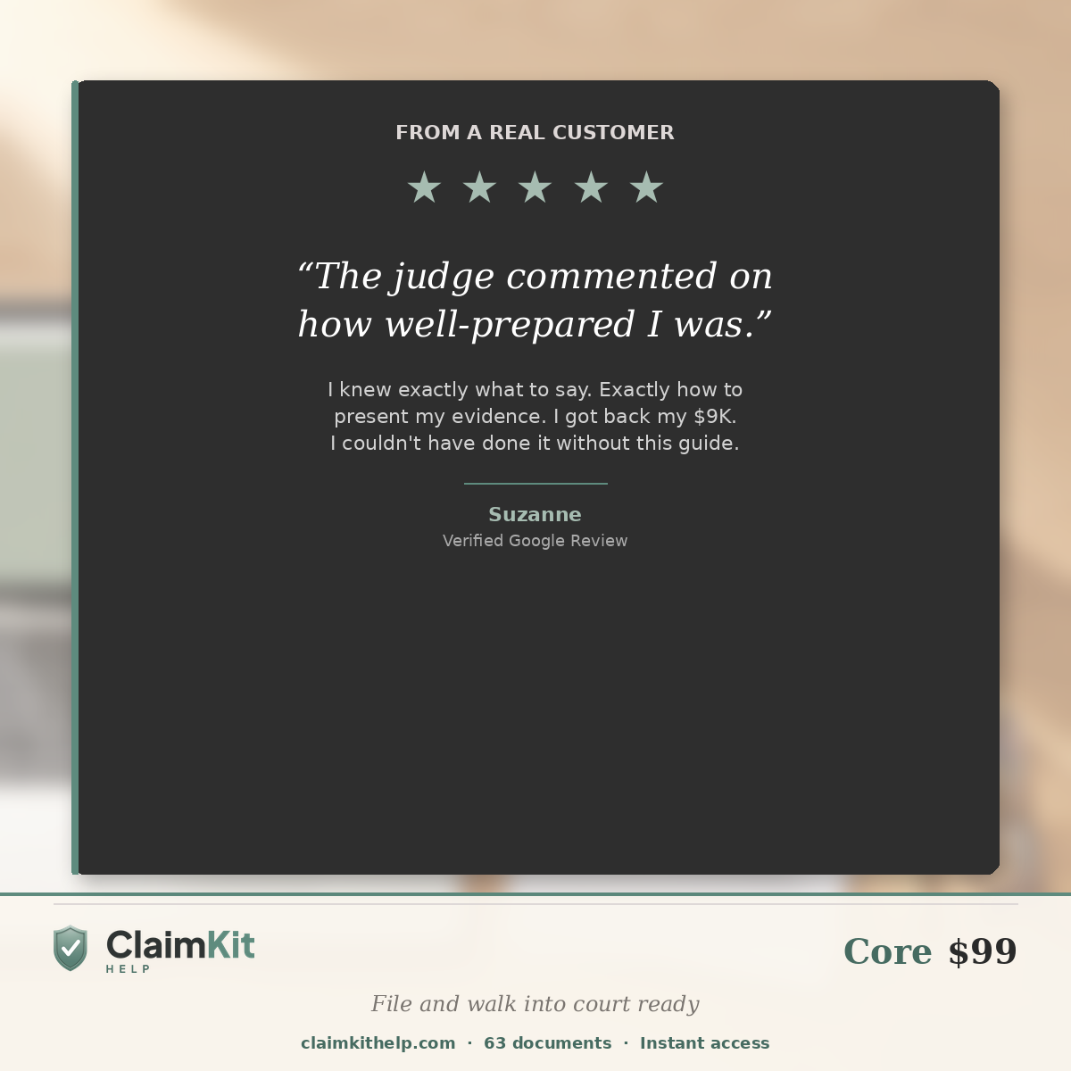Core Pack: California Small Claims Filing & Court Day Toolkit