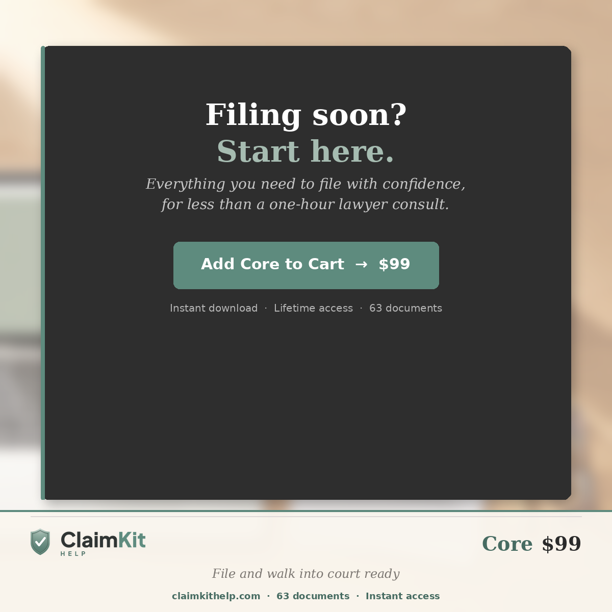 Core Pack: California Small Claims Filing & Court Day Toolkit
